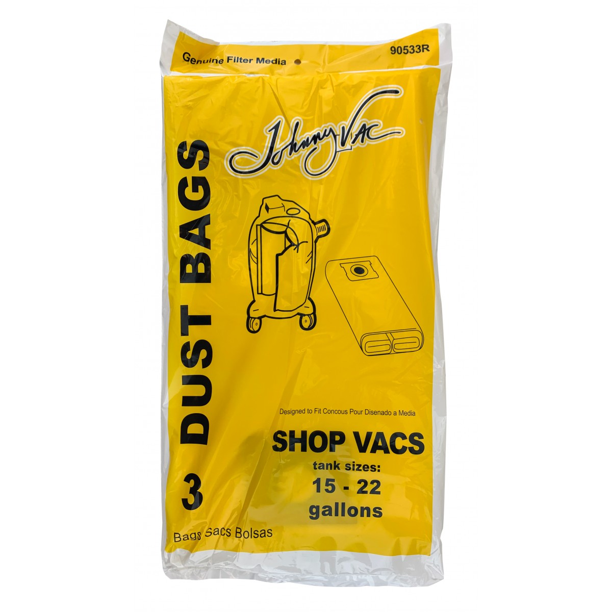 Johnny Vac Sac aspirateur Shop Vacs 15 22 Gallons Le centre