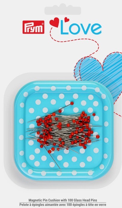 Pelote épingles aimantée avec 100 épingles tête en verre | Prym Love