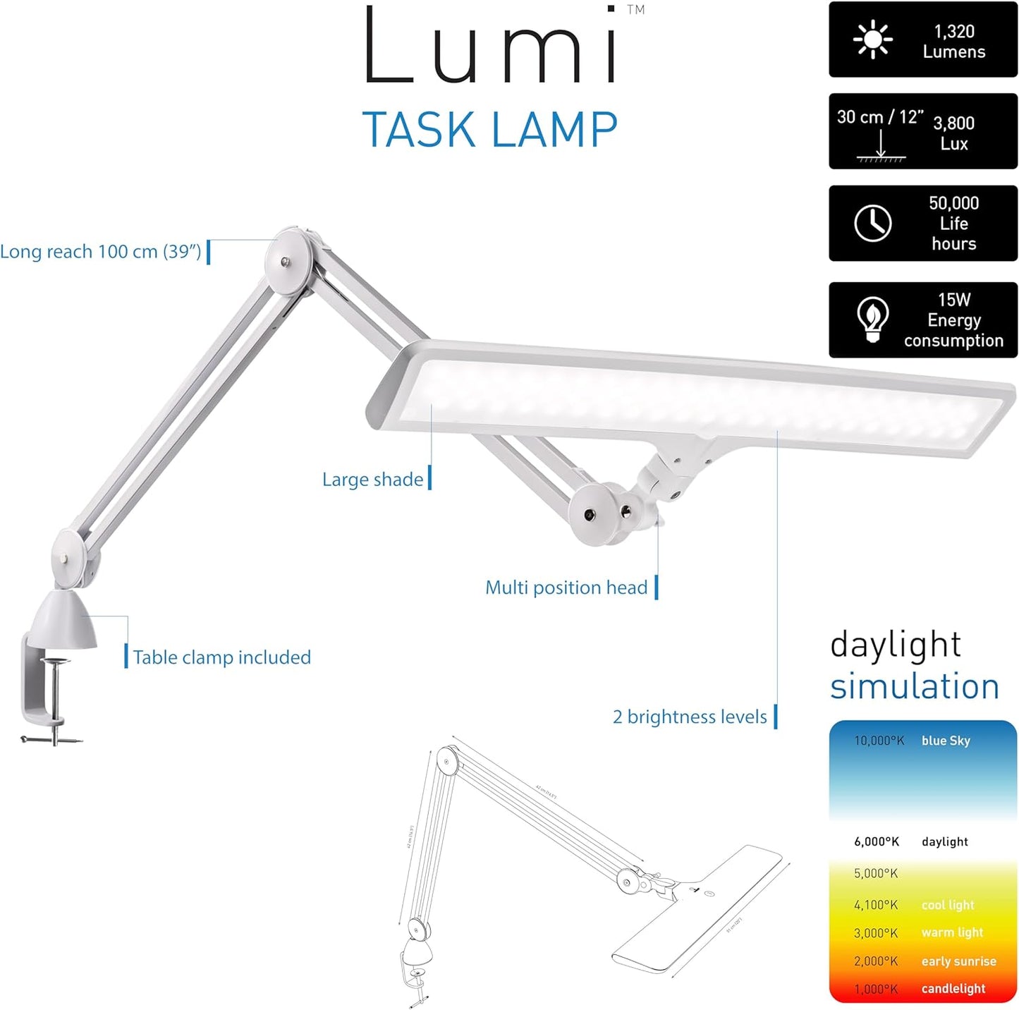 Janome | Lumière lampe de travail à led | Lumi Task Lampe