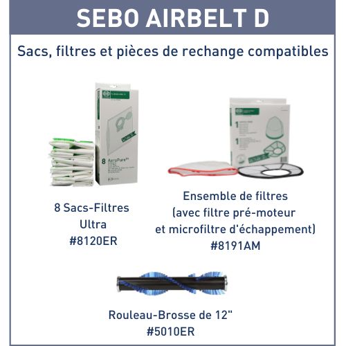 SEBO | Aspirateurs Traîneaux | Série D | AIRBELT D4 Premium Blanc