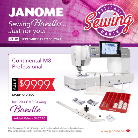 Machine à Coudre | Janome | Continental M8 Professionnelle + A.S.R gratuit