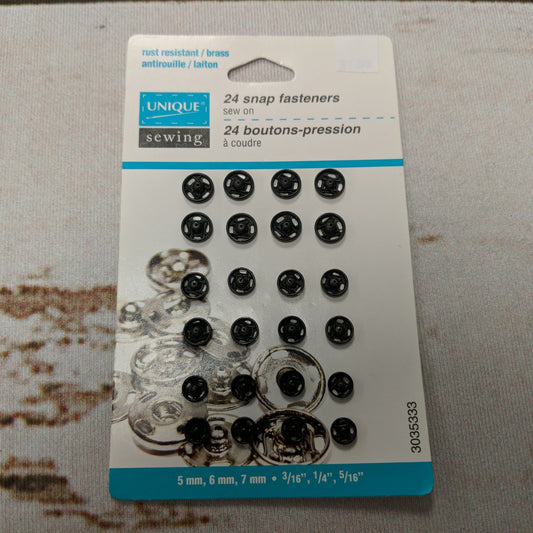 Assortiments de 24 boutons pression à coudre | 5mm à 7mm | Unique