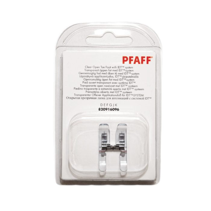 PFAFF | Pied ouvert transparent avec système IDT