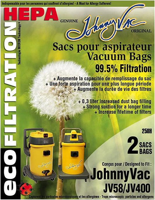 Johnny Vac | Sac aspirateur centraux pour JV58 et JV400